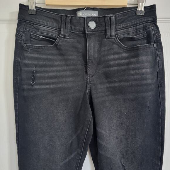 Democracy Ab Technology Jeans Women’s Size 8 Black Skinny Ankle Distressed - Picture 5 of 11
